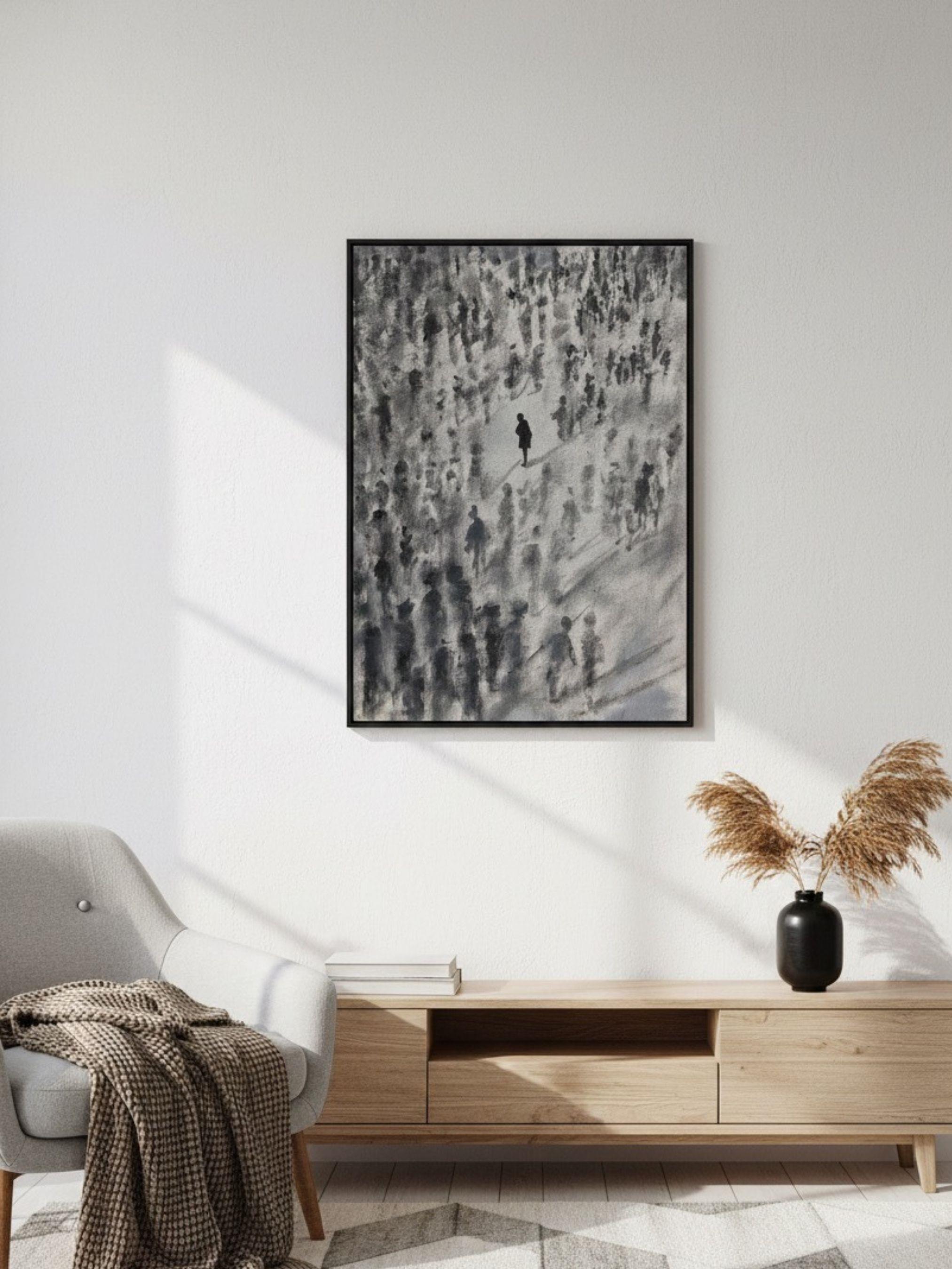 Sessiz Kalabalık – Minimal Figüratif Sanat Baskısı