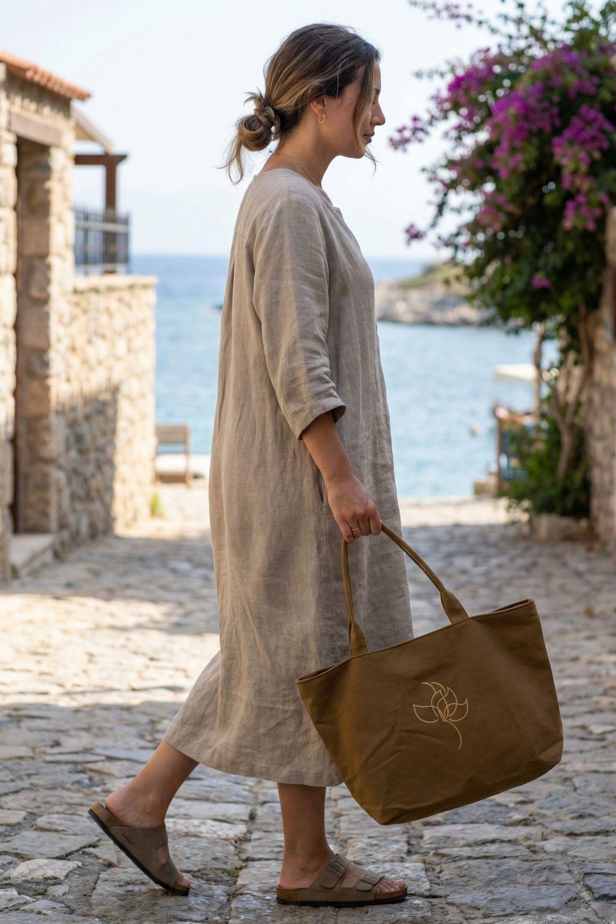 Sığırcık – Krem Kanvas Çanta