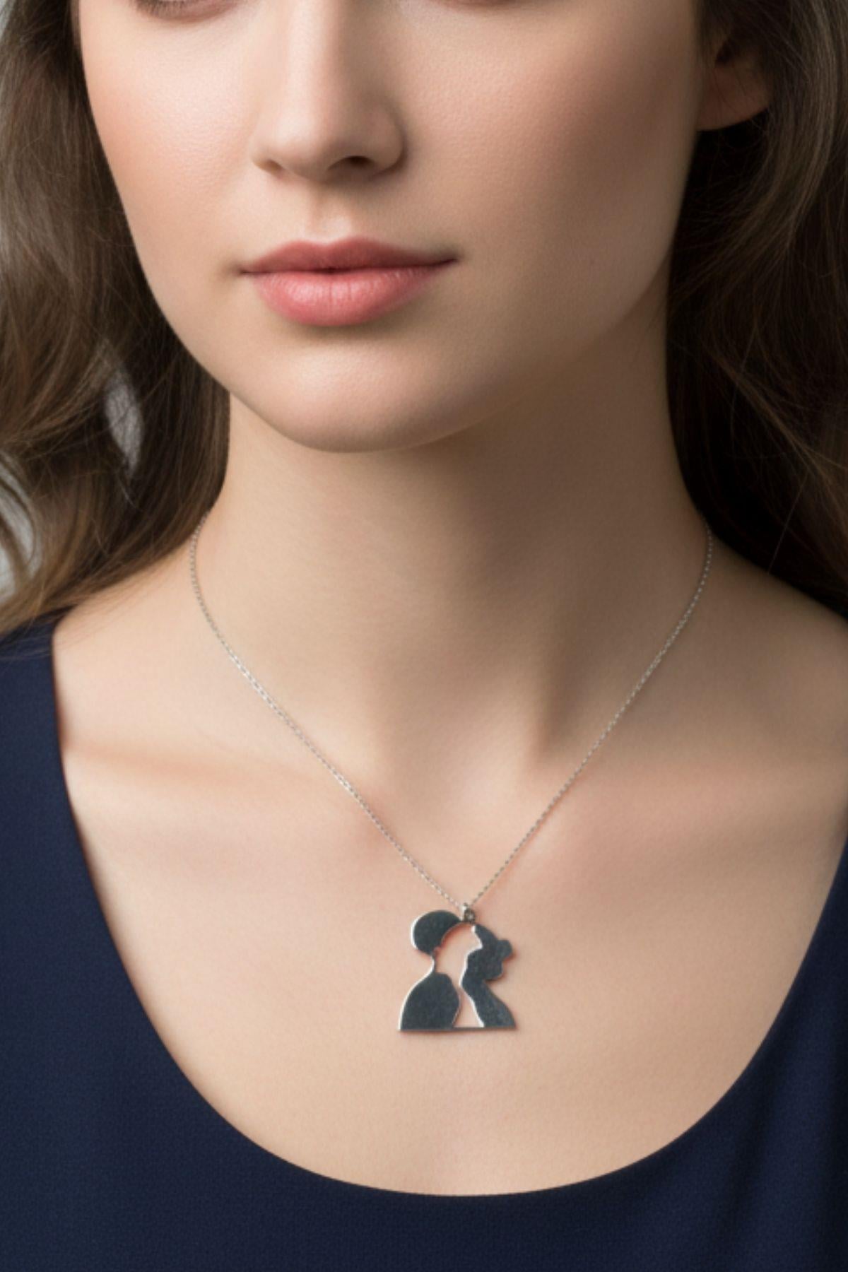 Yüz Yüze Gümüş Kolye