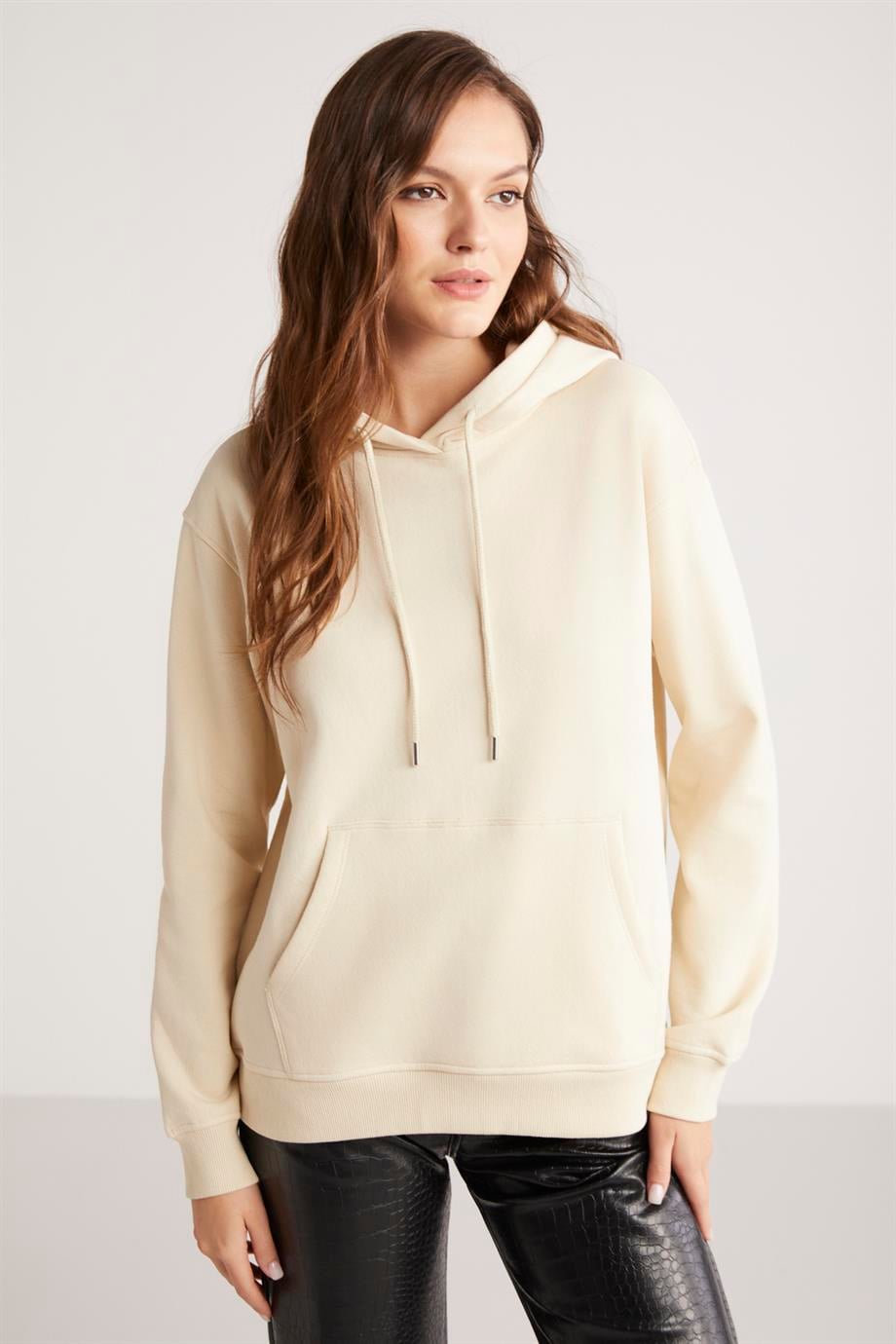 ABELİA Örme Relaxed Vanilya Tekli Sweatshirt