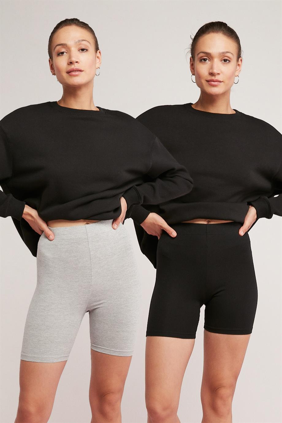 BERNADETTE Örme Relaxed Siyah - Gri 2 Tayt