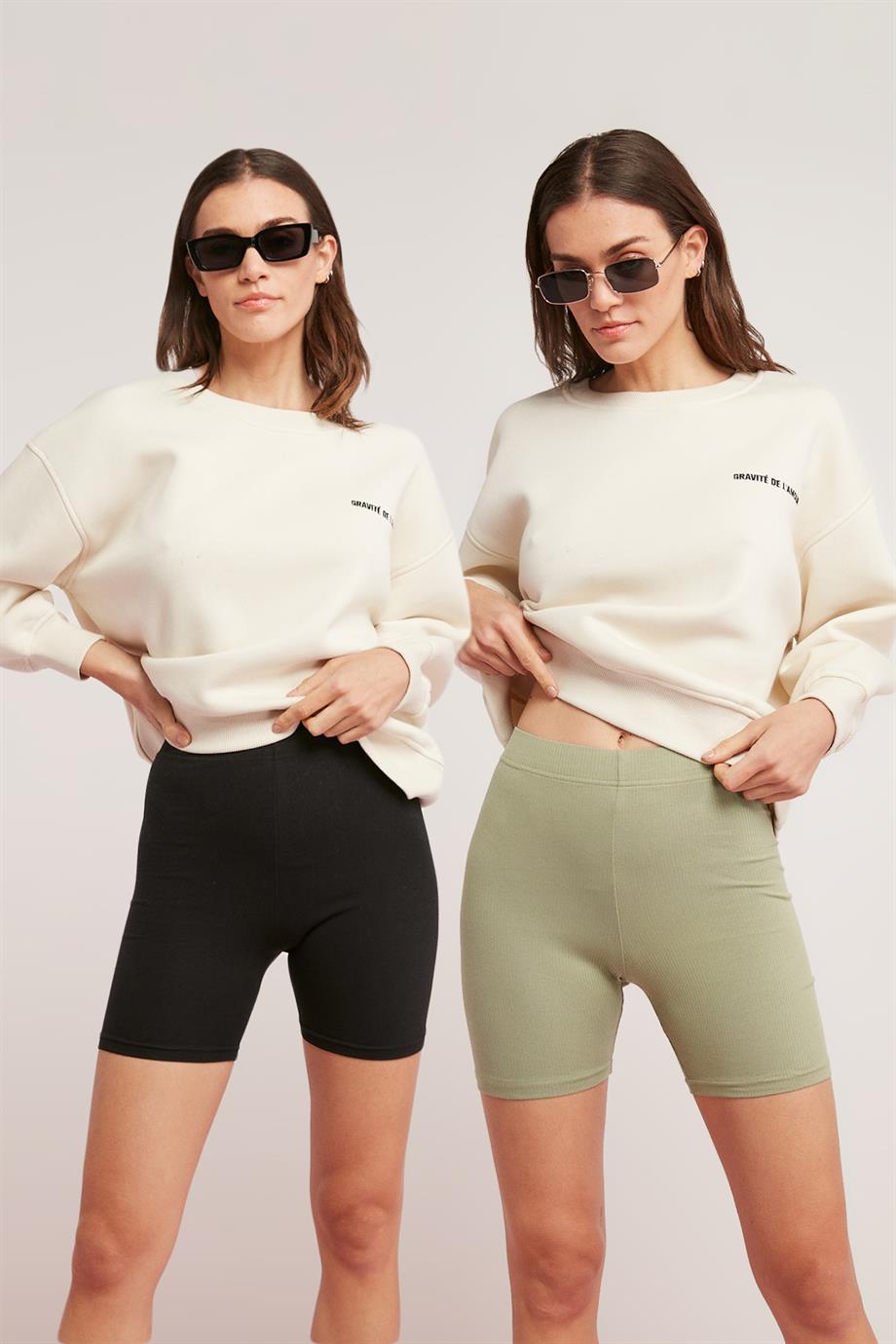 BERNADETTE Örme Relaxed Siyah - Yeşil 2 Tayt