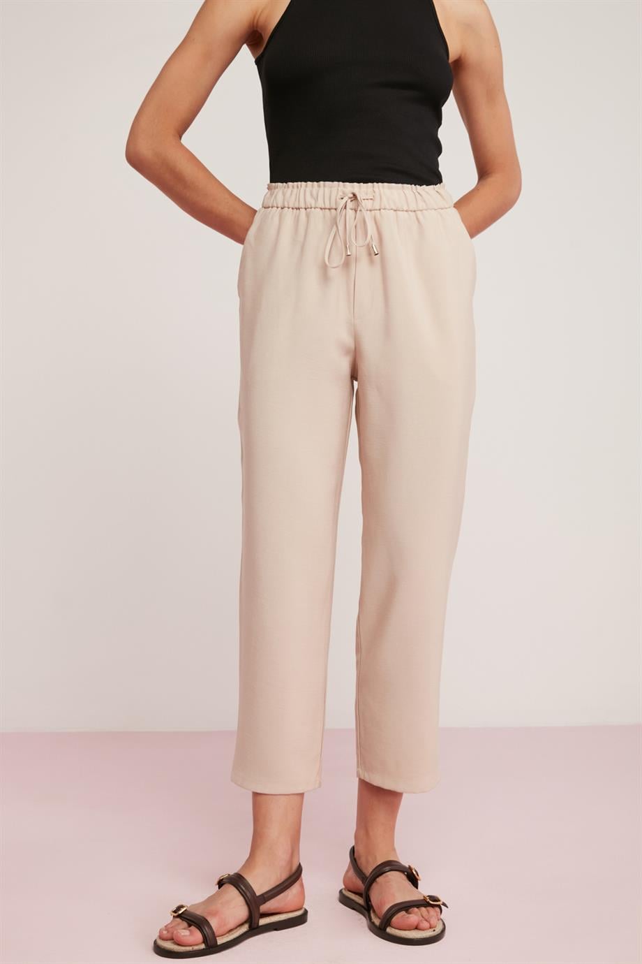 BERTA Dokuma Relaxed Bej  Pantolon