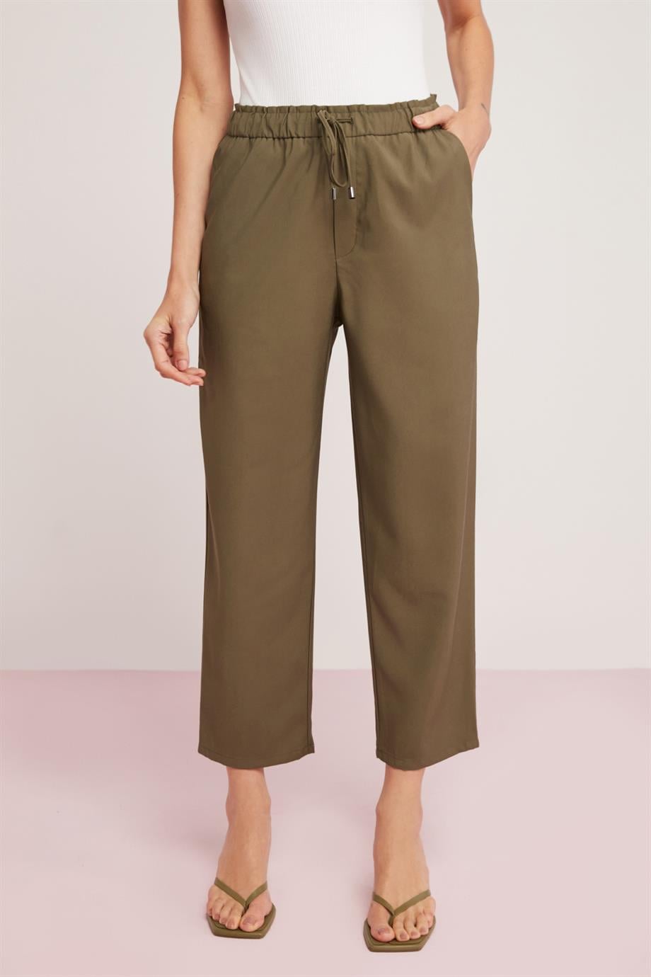 BERTA Dokuma Relaxed Haki  Pantolon