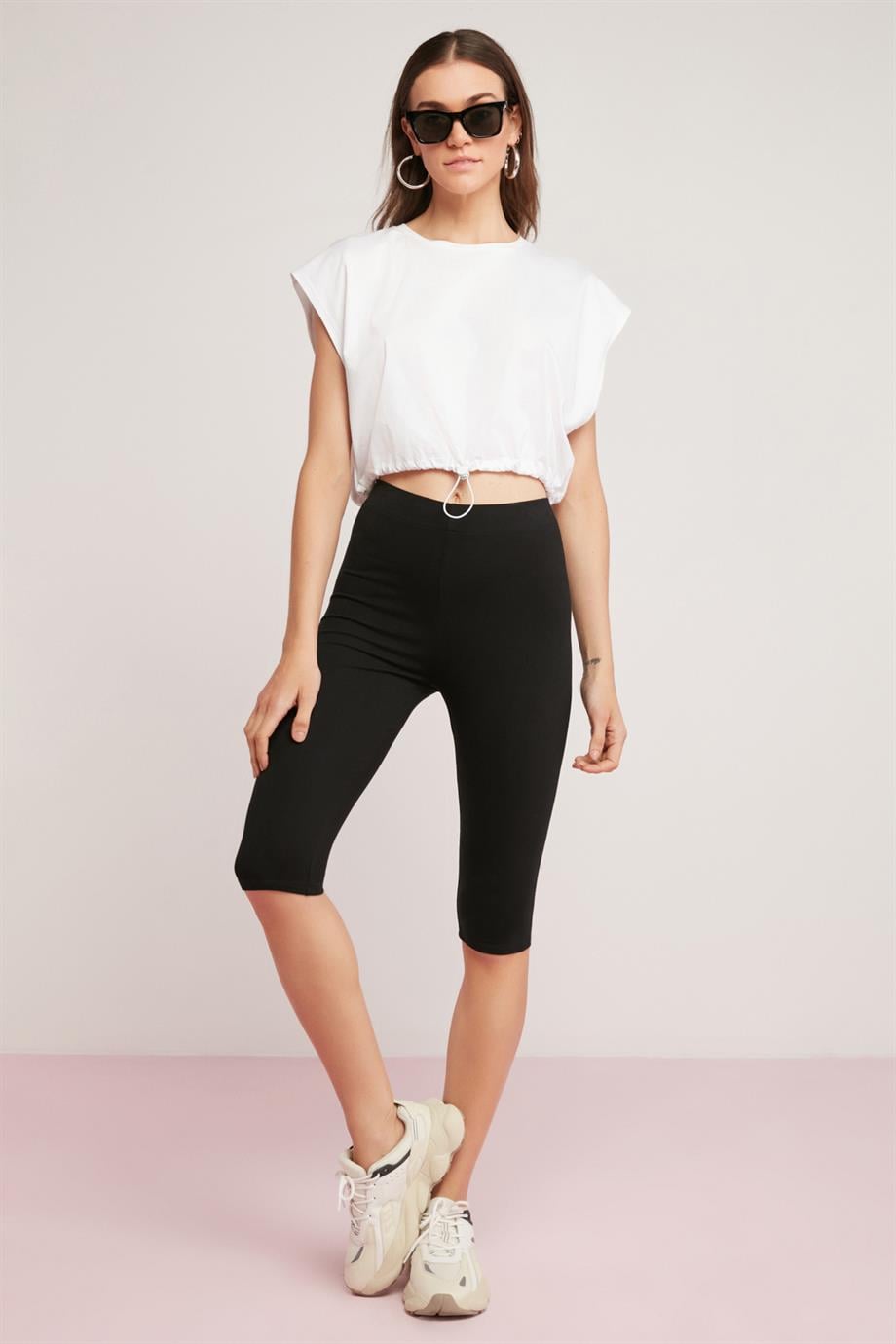 GEMMA Örme Relaxed Siyah Tekli Tayt