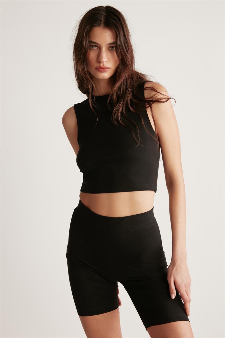 ISABEL Örme Slim Siyah  Body
