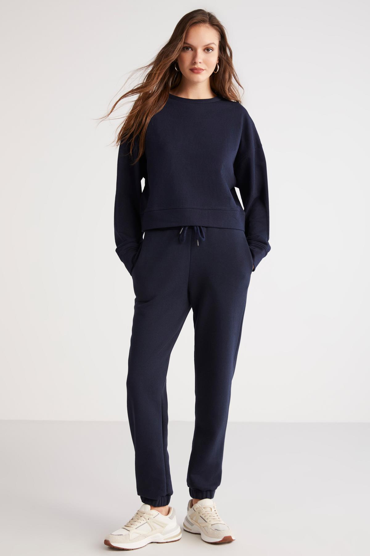SAVANNAH Örme Comfort Lacivert Tekli Eşofman Takımı