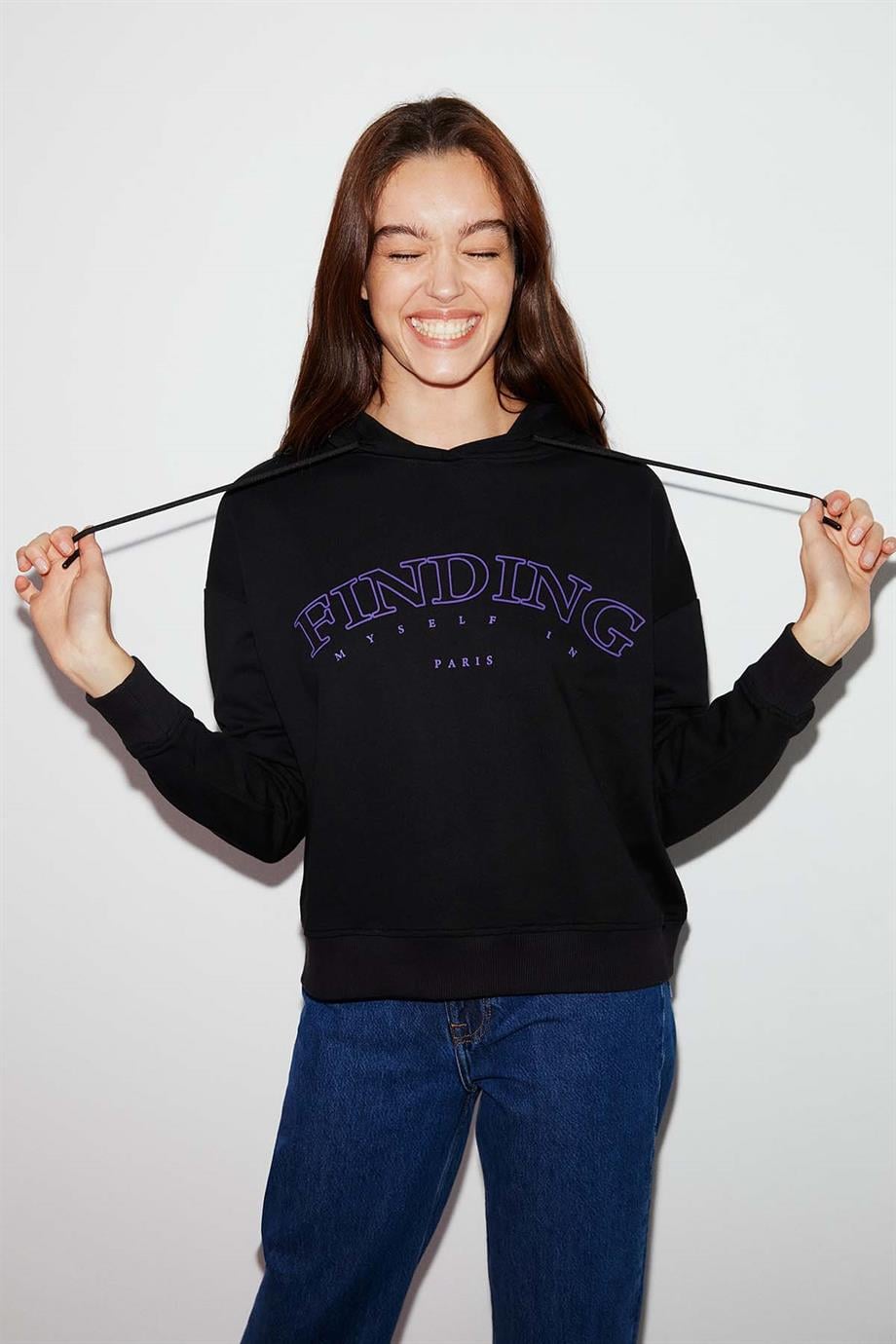 SYDNEY Örme Regular Siyah  Sweatshirt