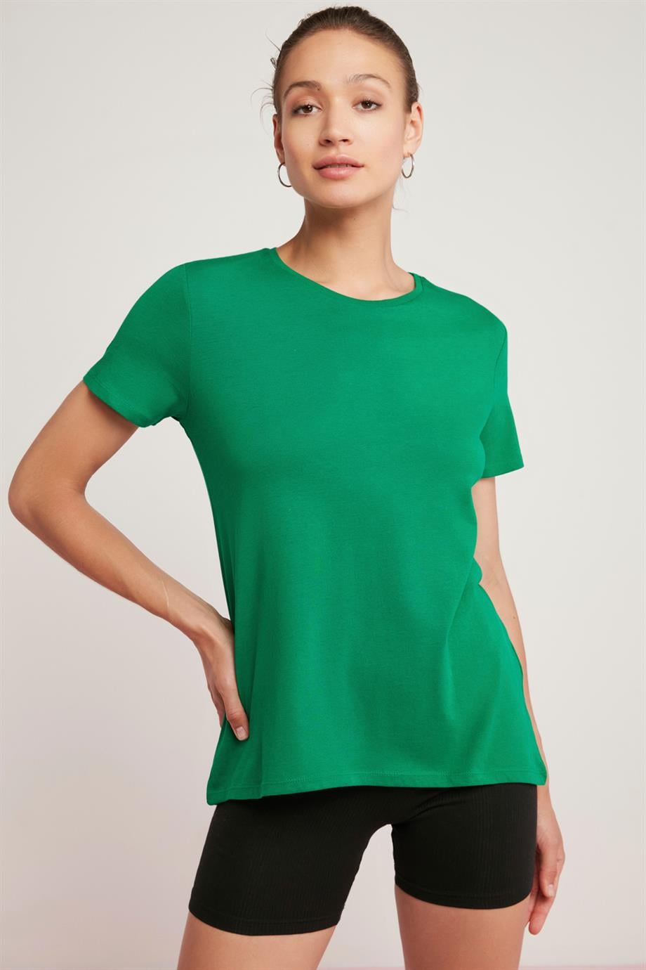 TATUM Örme Relaxed Yeşil Tekli T-Shirt
