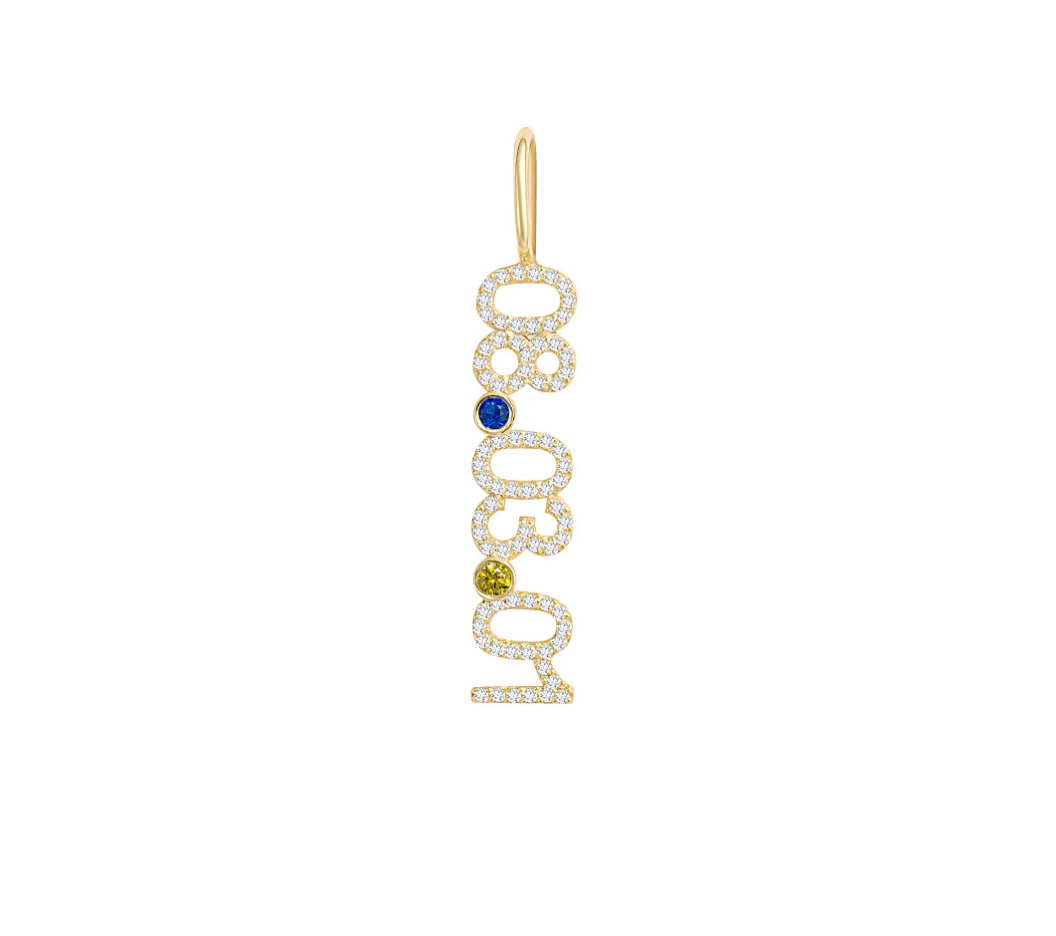 Renkli Taşlı Tarih Charm