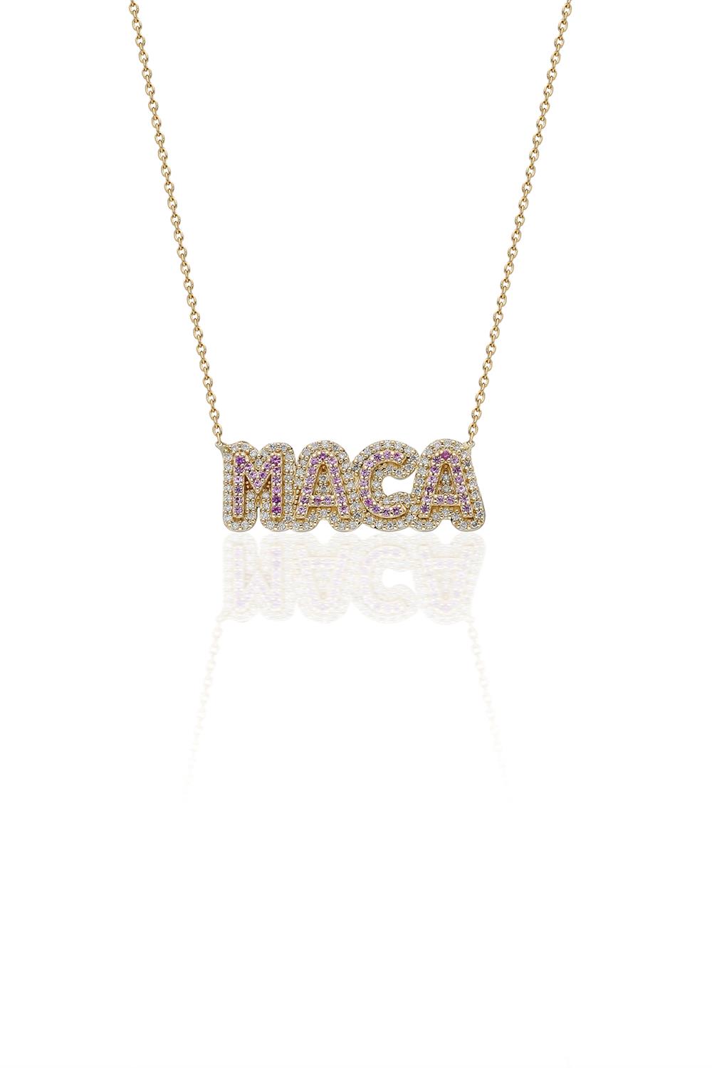 Taşlı Block İsim Kolye