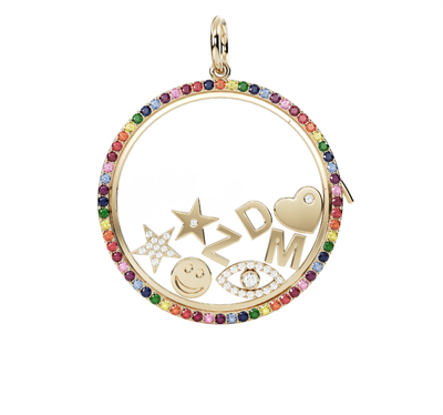Rainbow Circle Locket Charm