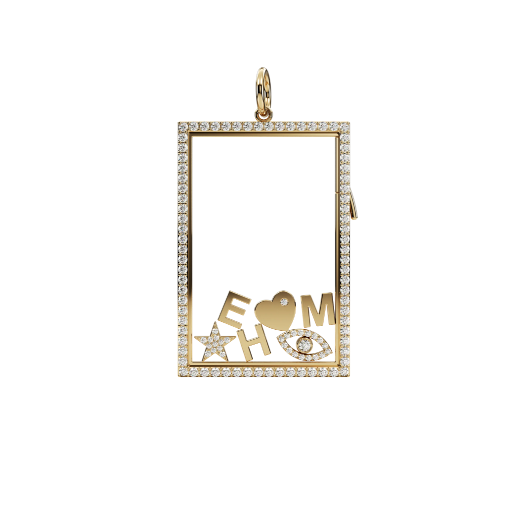 Dörtgen Madalyon Charm