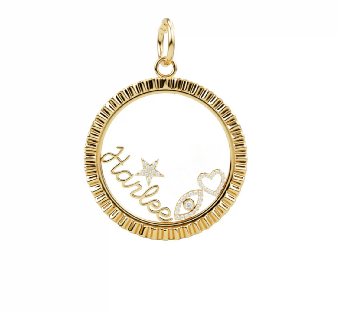 Fluted Circle Locket Charm