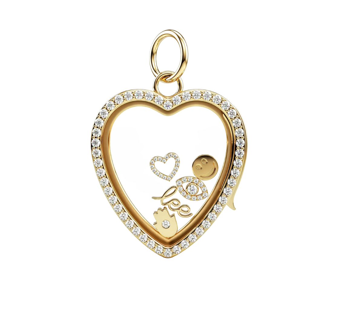 Heart Stone Locket Charm