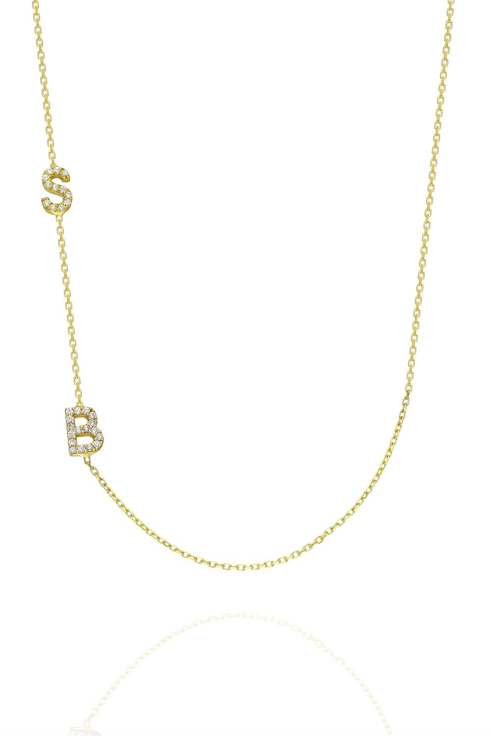 İkili Harf Yan Kolye