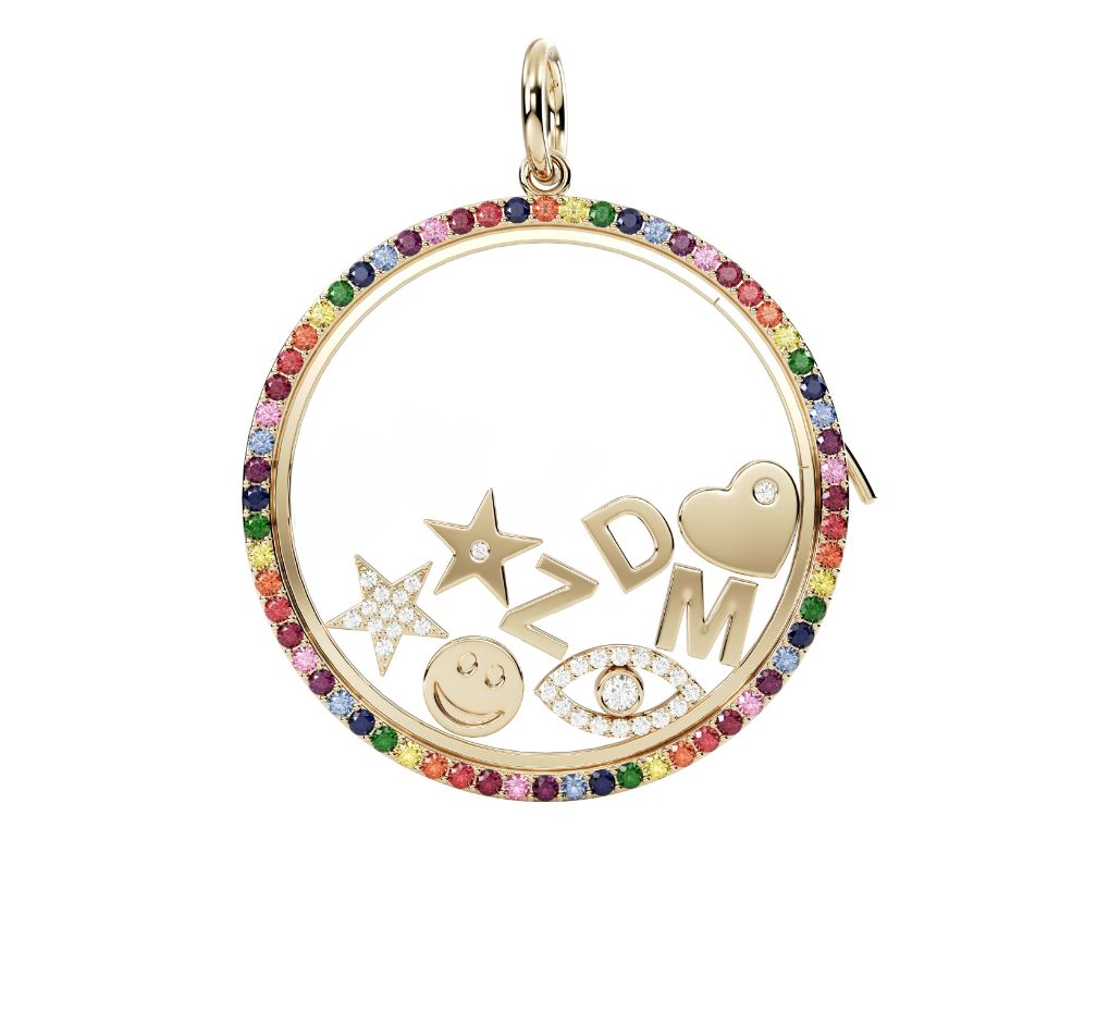 Rainbow Circle Locket Charm