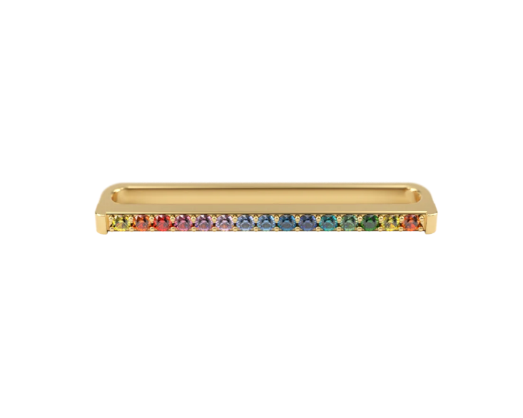 Rainbow Pave Bar Watch Charm