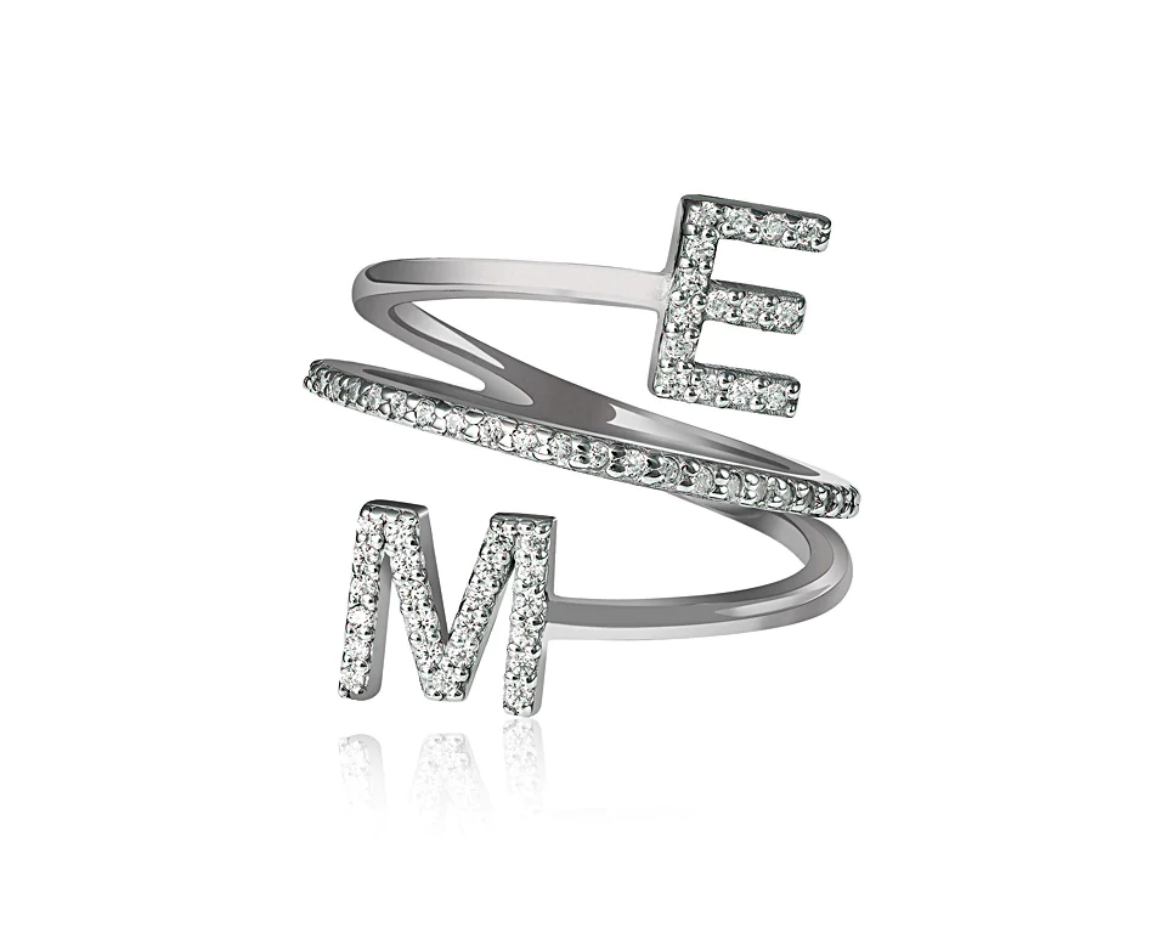 Spiral İki Harf Yüzük