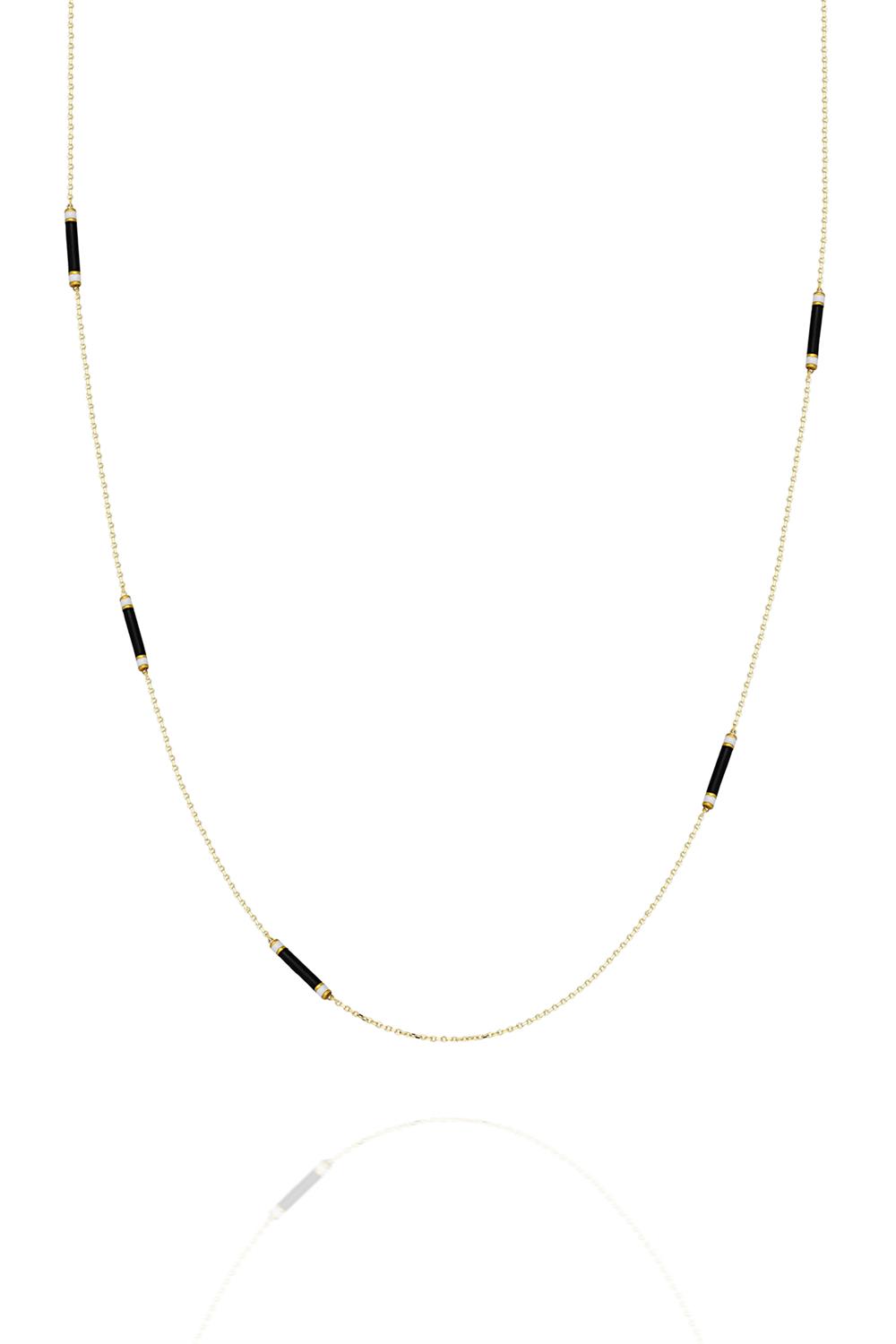 Stick Siyah Mineli Kolye
