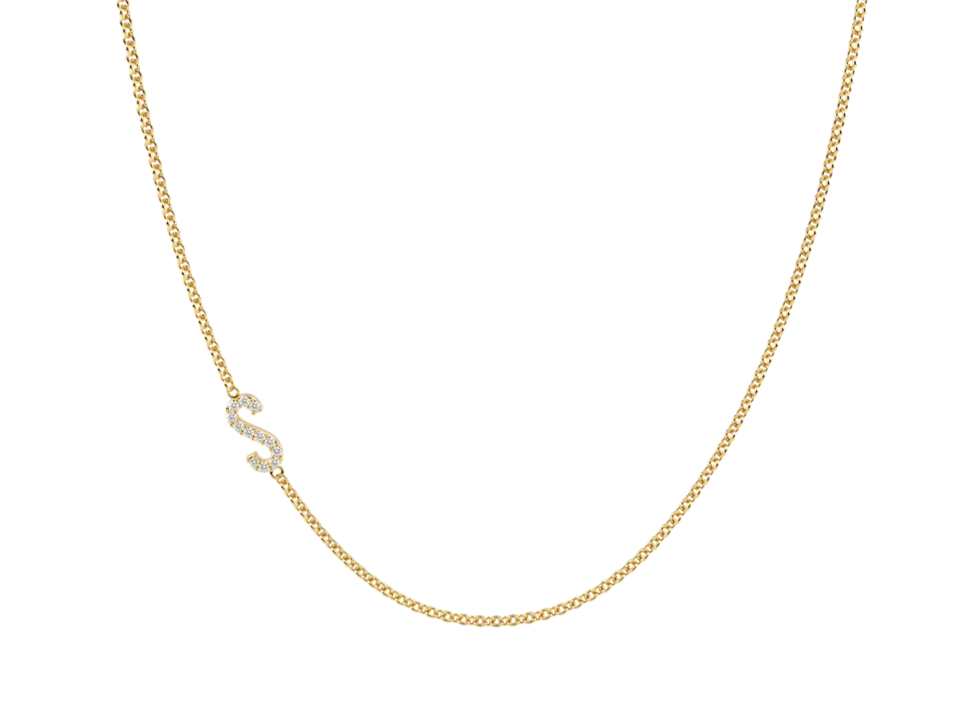 Taşlı Harf Yan Kolye