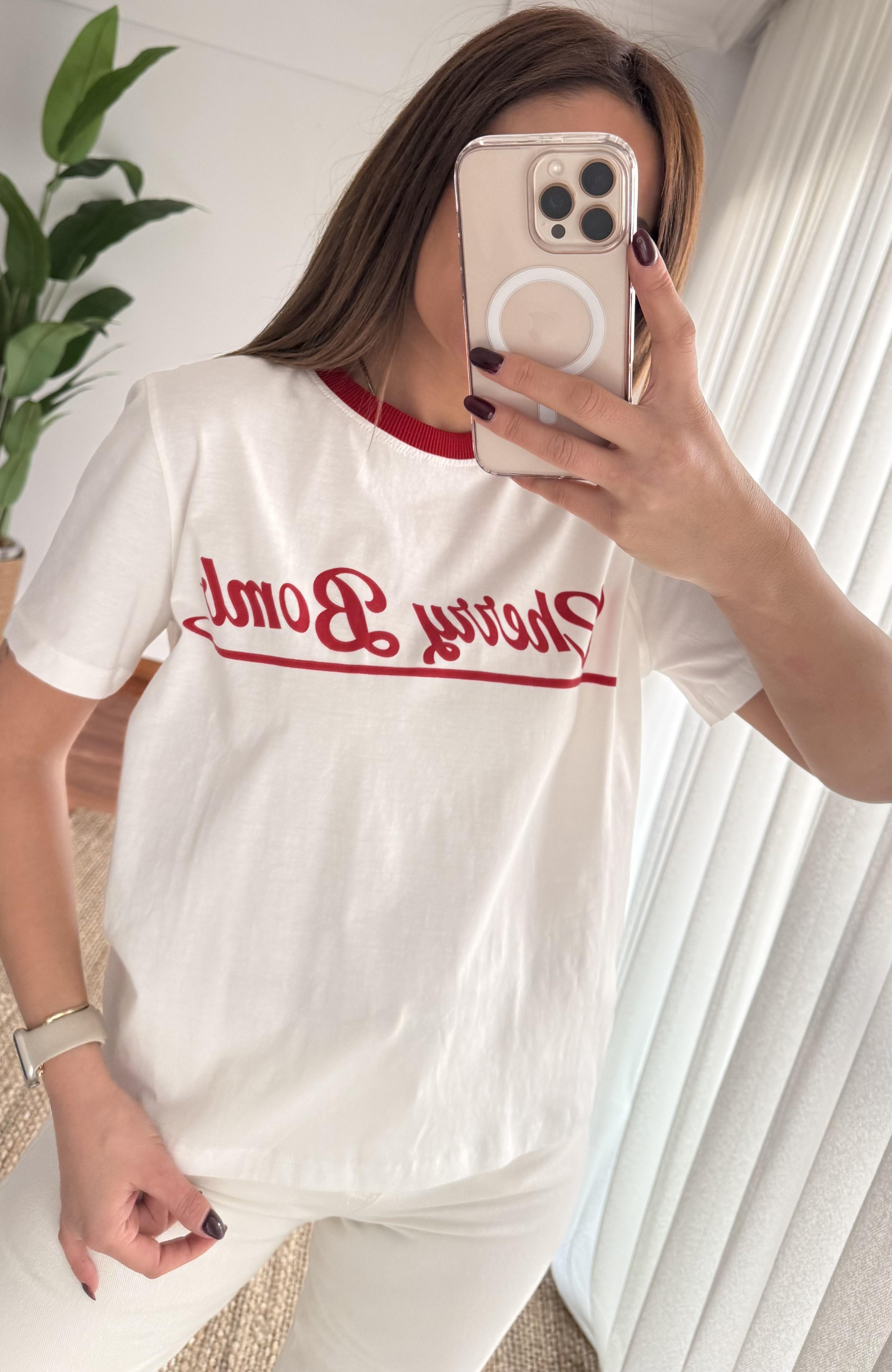  %100 Pamuk Beyaz T-Shirt