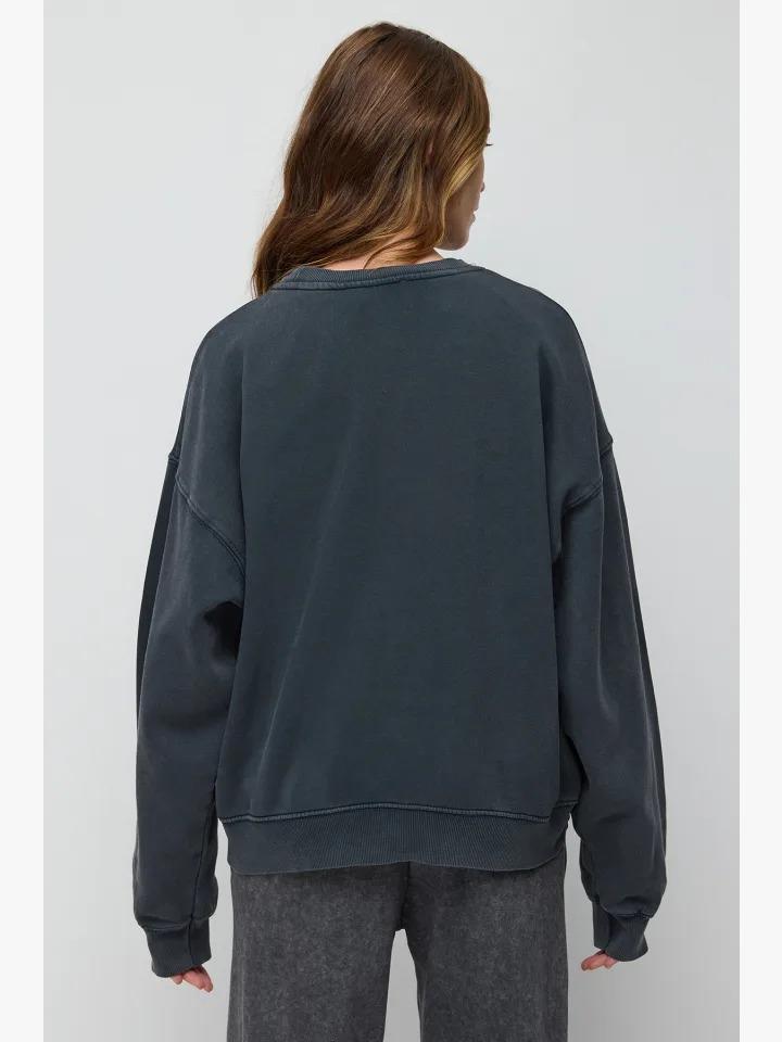 Daves Antrasit Baskılı Sweatshirt