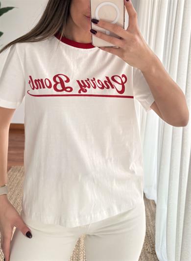  %100 Pamuk Beyaz T-Shirt