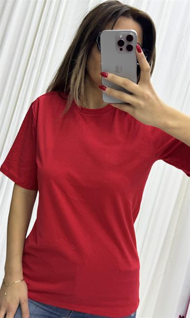  Kırmızı Bisiklet Yaka T-Shirt