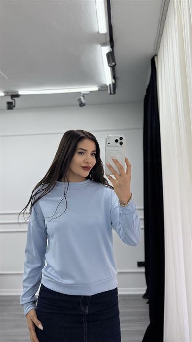 Bebe Mavi Bisiklet Yaka Sweatshirt