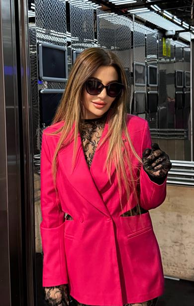 Fuşya Cut-out detay Ceket