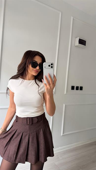 Kemerli Şortlu kısa Etek