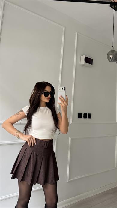 Kemerli Şortlu kısa Etek