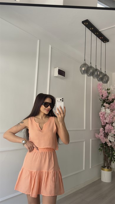 Müslüm kumaş Etekli Takım Pembe
