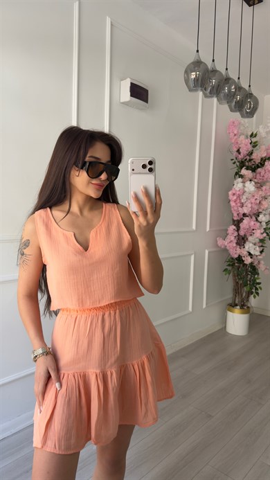 Müslüm kumaş Etekli Takım Pembe