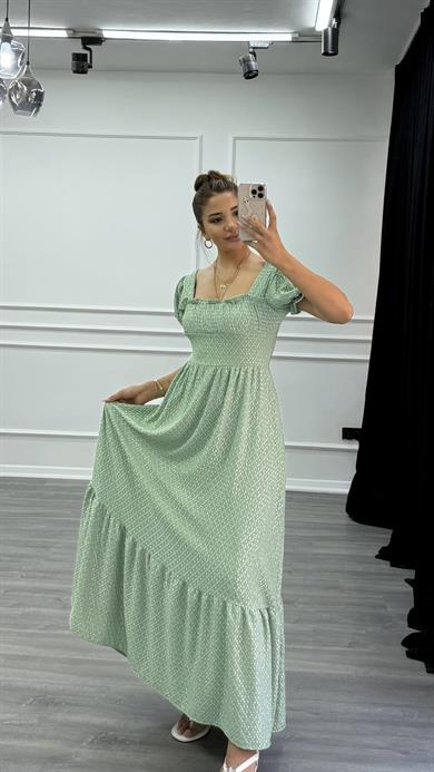 Premium kalite Brodie özel kumaş işlemeli elbise