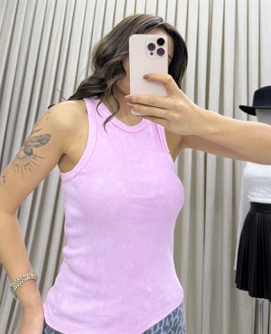 Premium Kalite Doku Fitilli Bluz-Açık Pembe