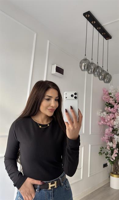 Siyah Çıtçıtlı Badi Uzun Kol 