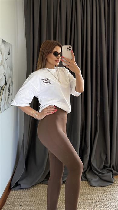 Sporcu Fitilli Yüksek Bel Dikişsiz Örme Fitilli Tayt