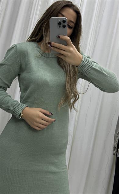 Yeni Sezon Bisiklet Yaka Triko Elbise