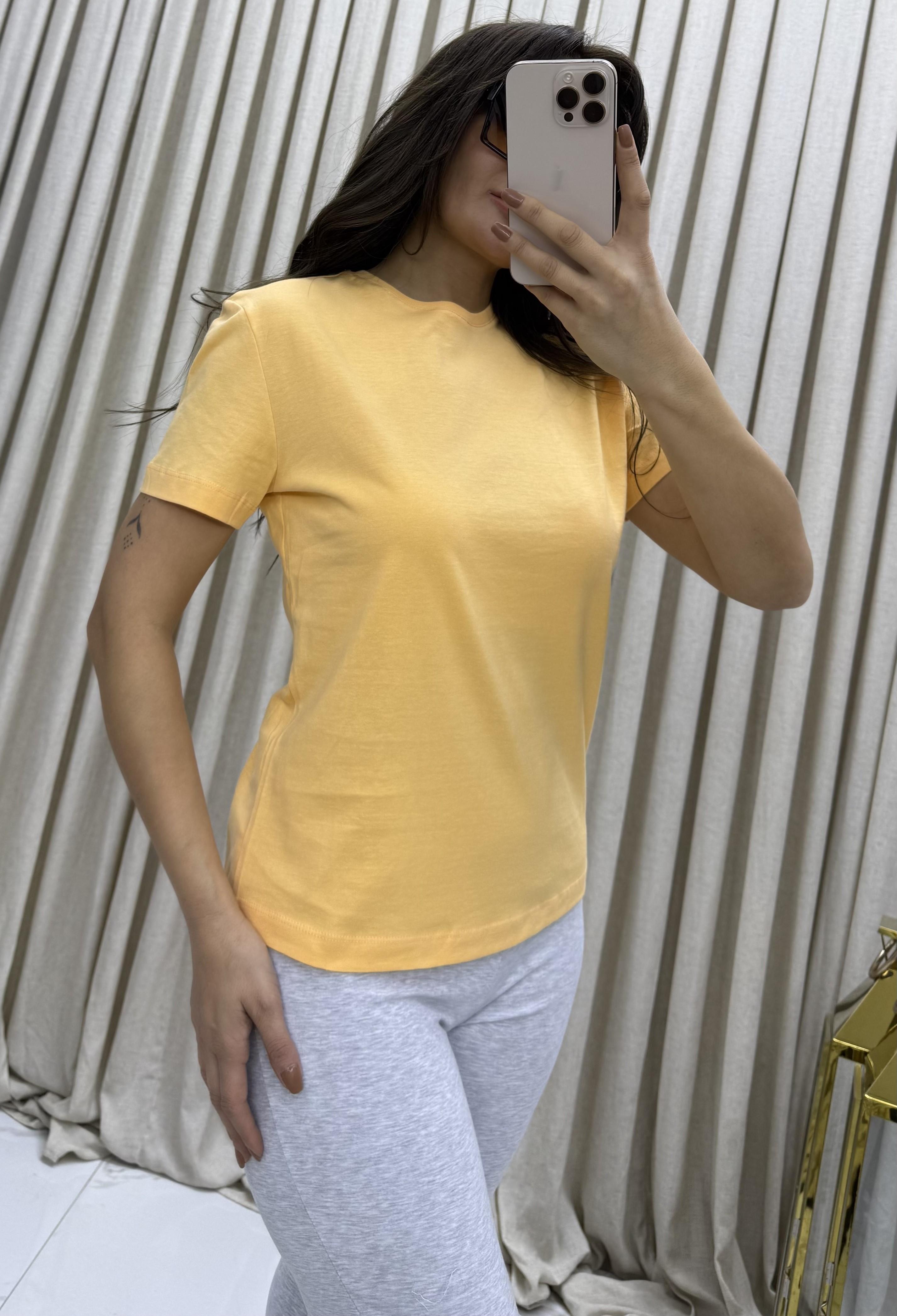  %100 Organik Pamuk Regular Fit Normal Kalıp Bisiklet Yaka Basic Turuncu T-shirt