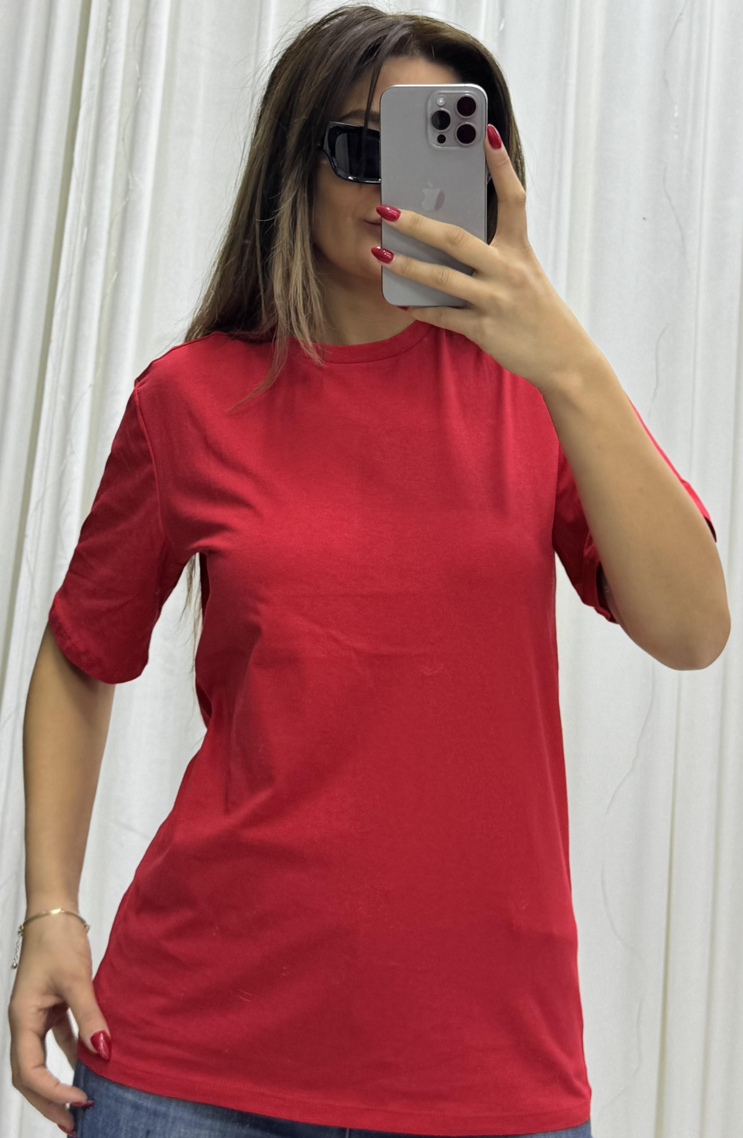  Kırmızı Bisiklet Yaka T-Shirt