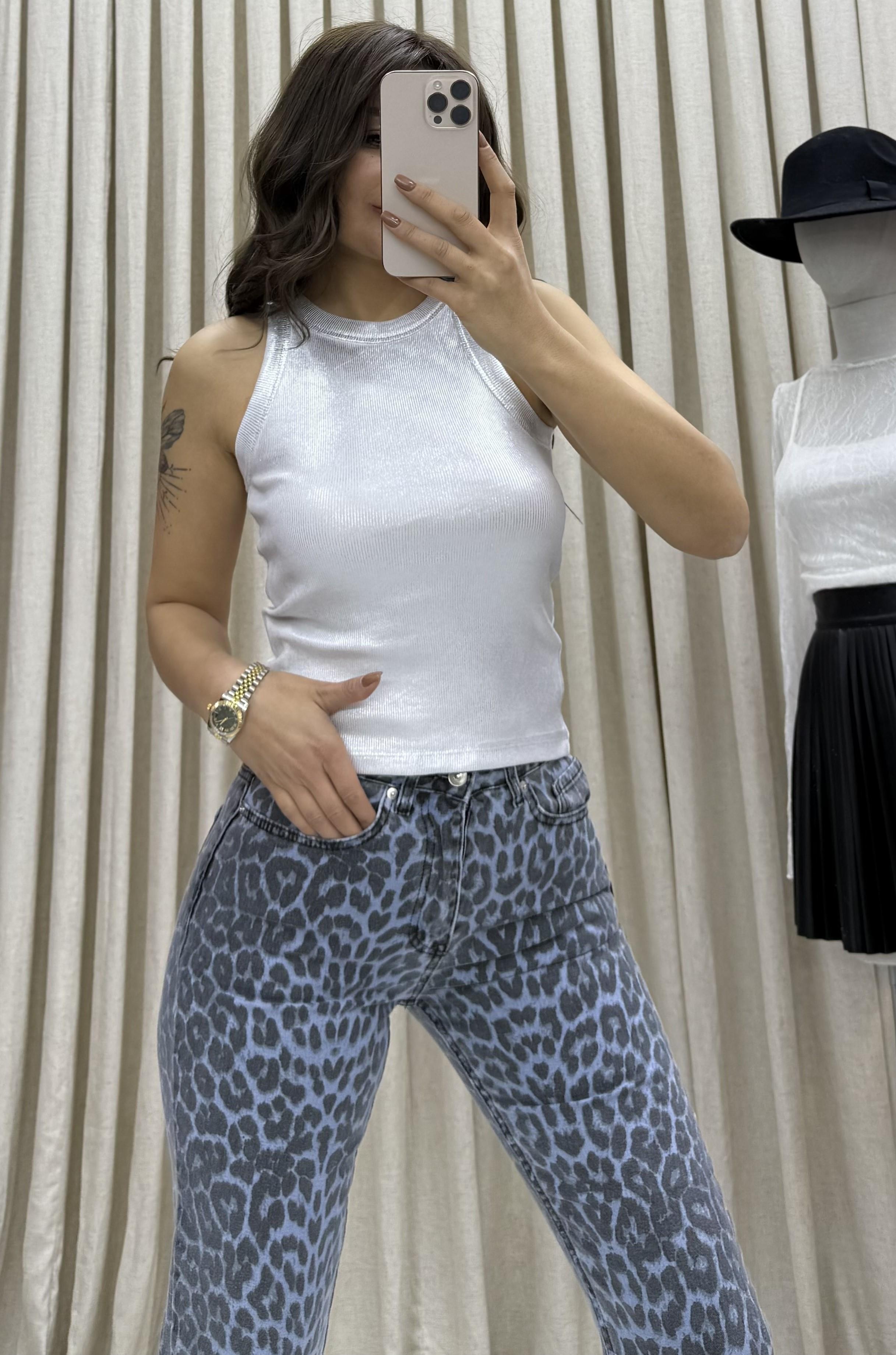 Fitilli bluz Halter Yaka Basic-Beyaz