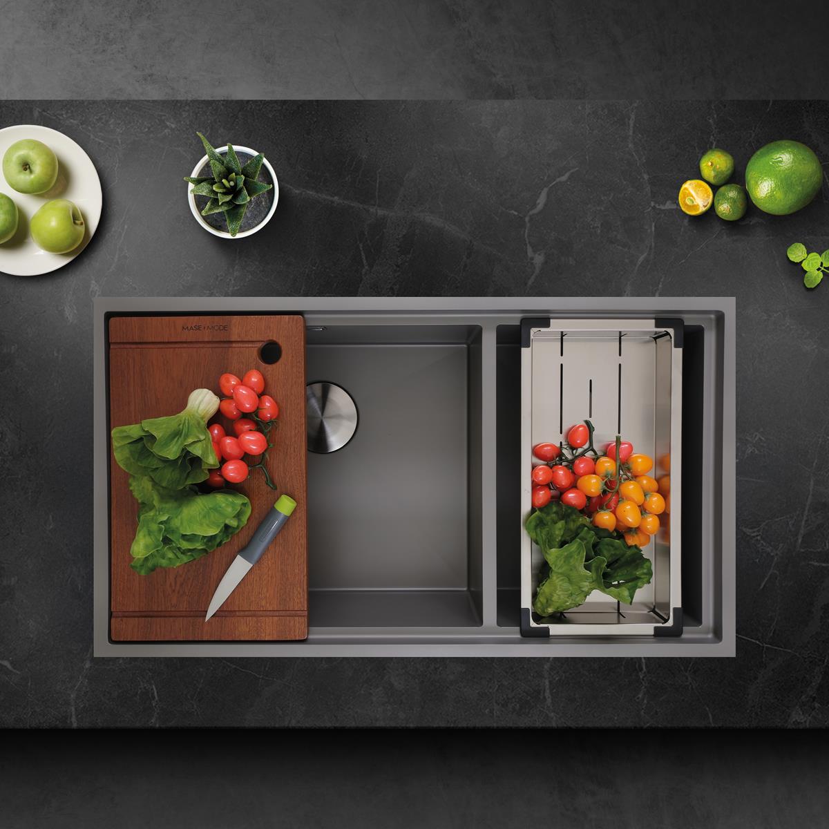 Asola El Yapımı Nano Eviye Seti 85x48 cm Mat Gri (Gun Grey)