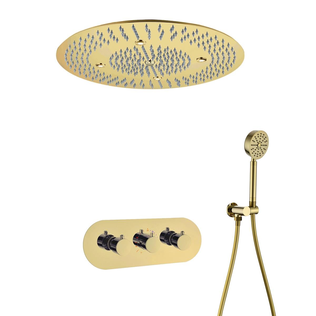 Dion 3 Fonskiyonlu Tepe Duş Seti Brushed Gold