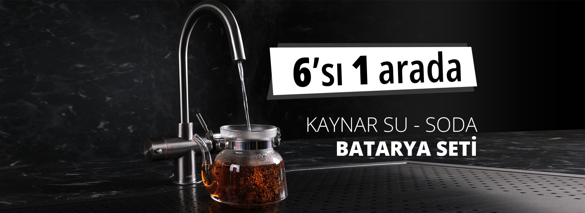 Sparkling 6'sı 1 Arada Anında Kaynar Su ve Soda Batarya Sistemi (Brushed Nickel)
