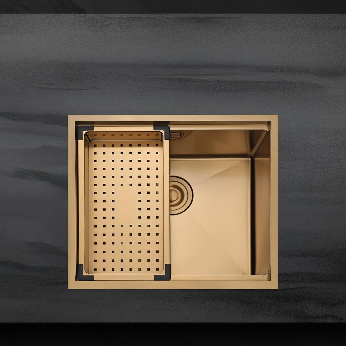 Allure El Yapımı PVD Eviye Seti 49x44 cm Altın (Gold)