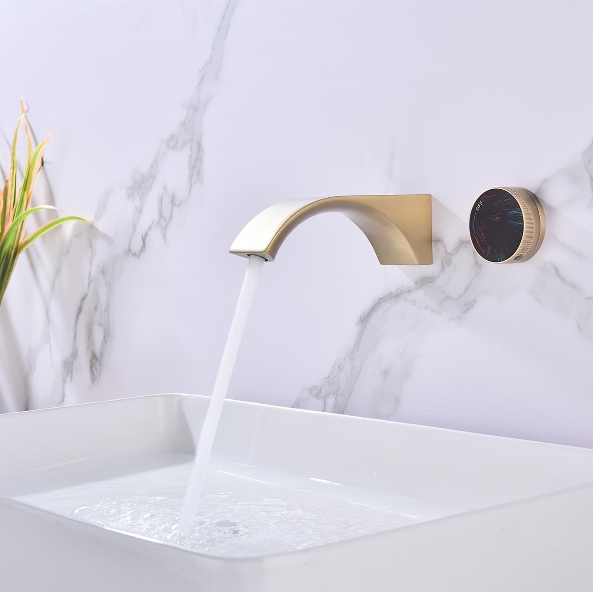 Curve Ankastre 2 Delikli Lavabo Bataryası Brushed Gold