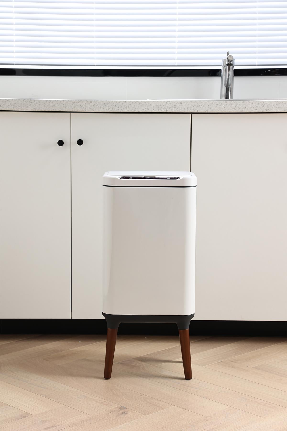 MAS9711W-13L Ahşap Ayaklı Sensörlü Ozon Çöp Kovası