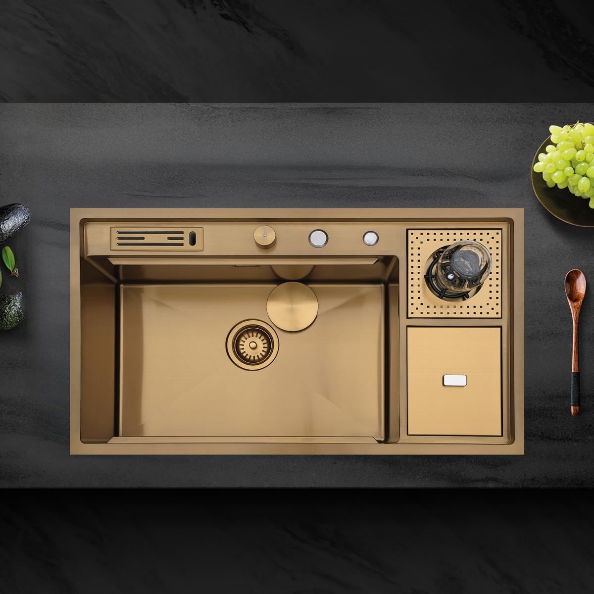 Verona El Yapımı PVD Eviye Seti 85x48 cm Altın (Gold)